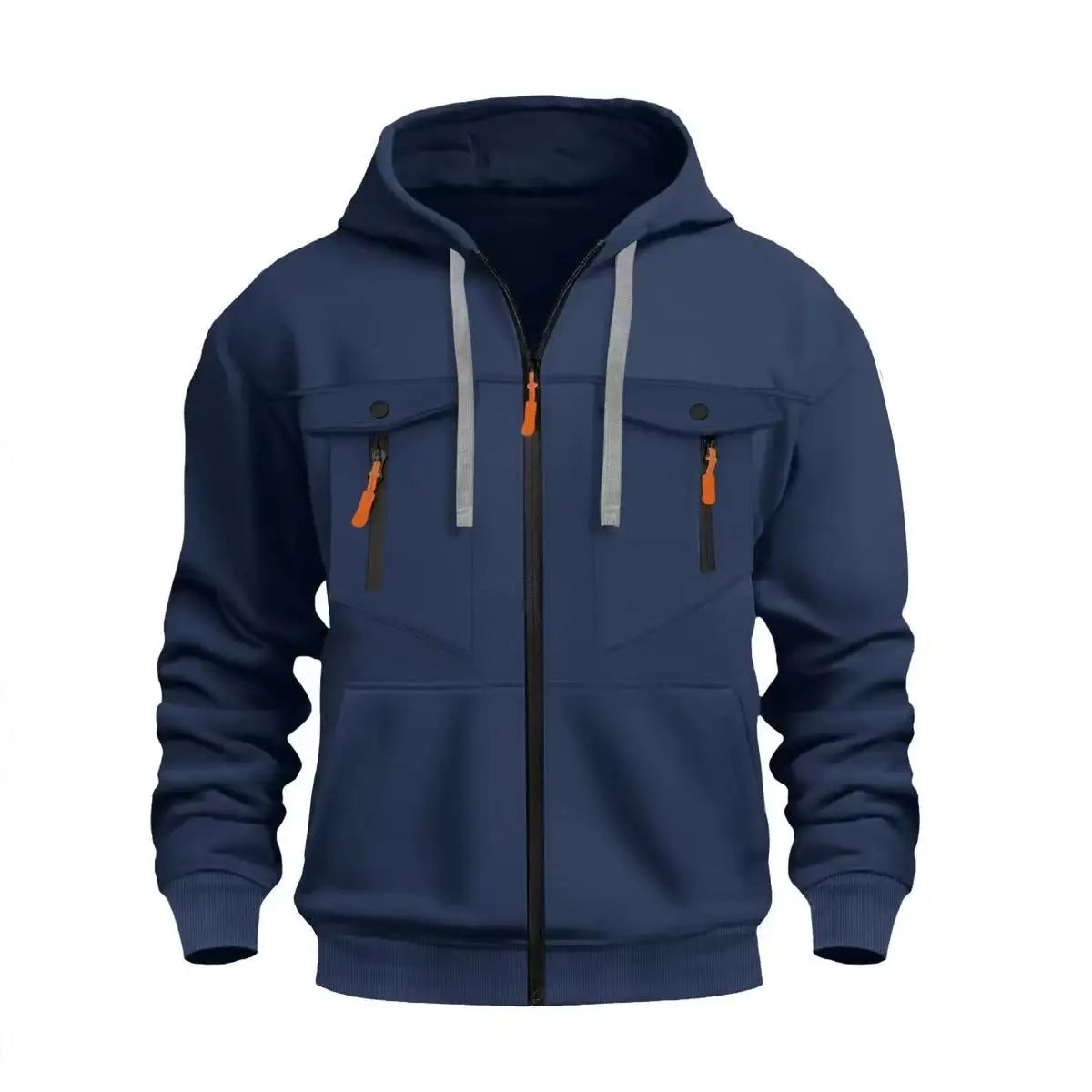 2025 men's autumn and winter casual outdoor zippered hooded sweatshirt