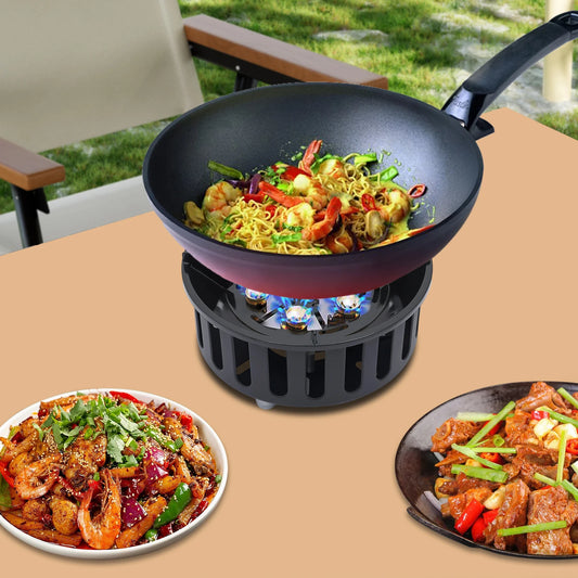 Cold-Rolled Steel Portable Camping Stove, 72000BTU 3-Adapter Gas Cooker