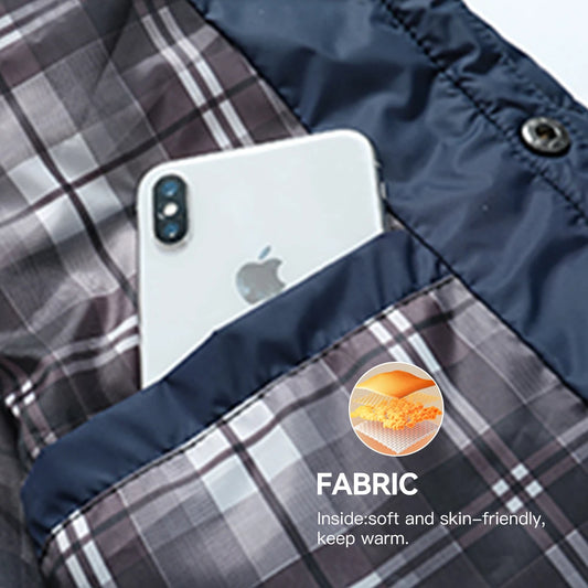 Men's Jackets Bomber Quilted Coat Business Casual Button Down Clothing Waterproof Warm Jackets US Size