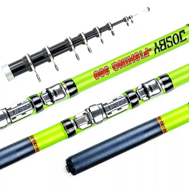 JOSBY Carbon Fiber Spinning Fishing Rod Telescopic Mini Pole 3M 2.7M 2.4M 2.1M 1.8M 1.5M Fish Gear Tackle High Quality