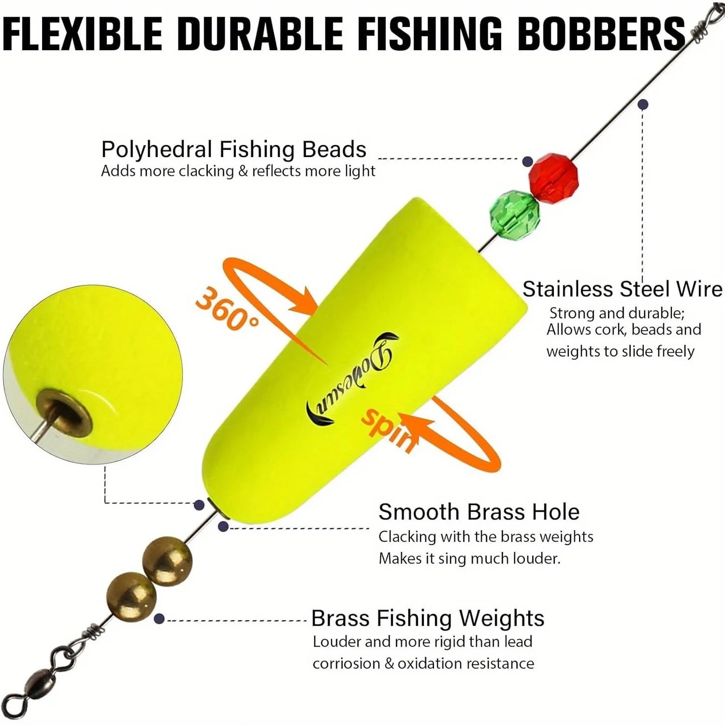 Dovesun Fishing Bobbers Popping Cork Weighted Fishing Floats