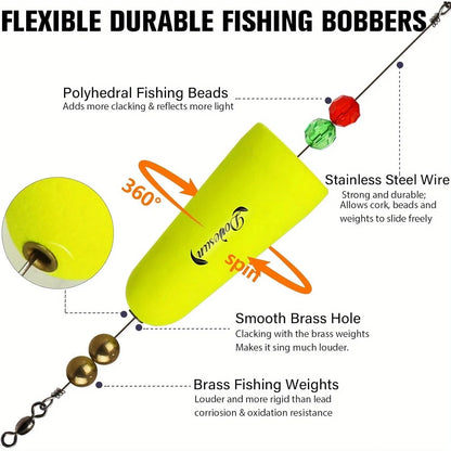Dovesun Fishing Bobbers Popping Cork Weighted Fishing Floats