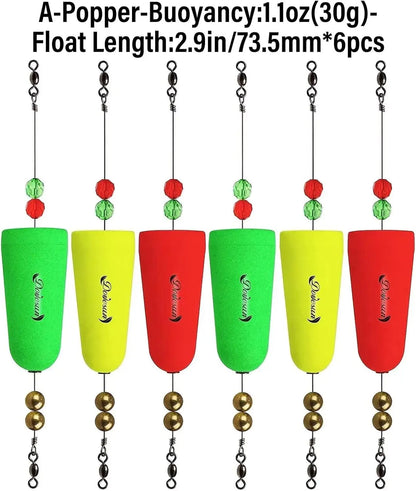 Dovesun Fishing Bobbers Popping Cork Weighted Fishing Floats