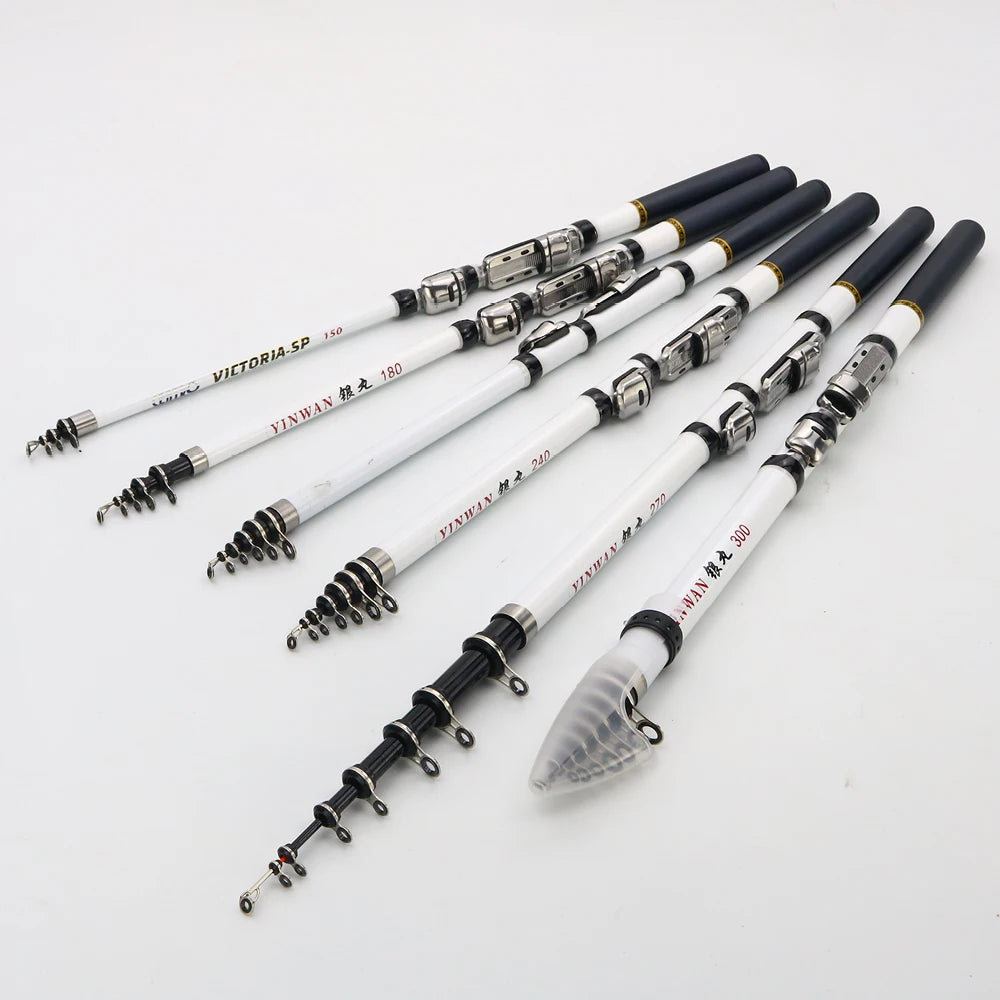 Telescopic Rock Fishing Rod Spinning Fly Carp Feeder Carbon Fiber Pesca 3M 2.7M 2.4M 2.1M 1.8M 1.5M Mini Travel Rod  Reel Seat