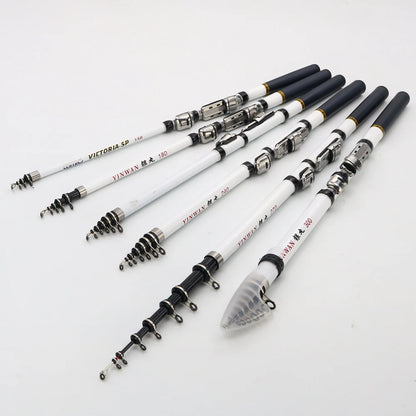 Telescopic Rock Fishing Rod Spinning Fly Carp Feeder Carbon Fiber Pesca 3M 2.7M 2.4M 2.1M 1.8M 1.5M Mini Travel Rod  Reel Seat