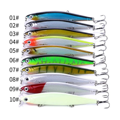 1Pcs Suspended Sinking Wobbler Minnow Laser Fishing lure 11cm 13g