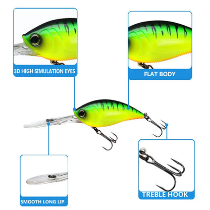Crankbait Fishing Lure Weights 11.4cm 21g Trolling Lure Crank Bait Fake Fish