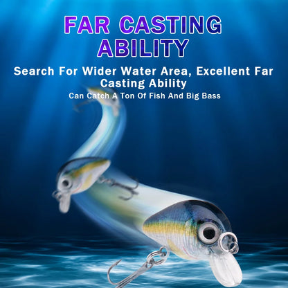 GOBASS 5pcs Mini Fish Bass Fishing Lure Set 3cm 1.5g Mini Artificial Baits