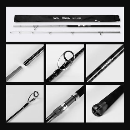 NOEBY  2.6m 2.75m 3.05m Stickbait Surf Spinning Rod 2 Section H XH Power Lure 40-160g Shore Jigging for Saltwater Sea Fishing