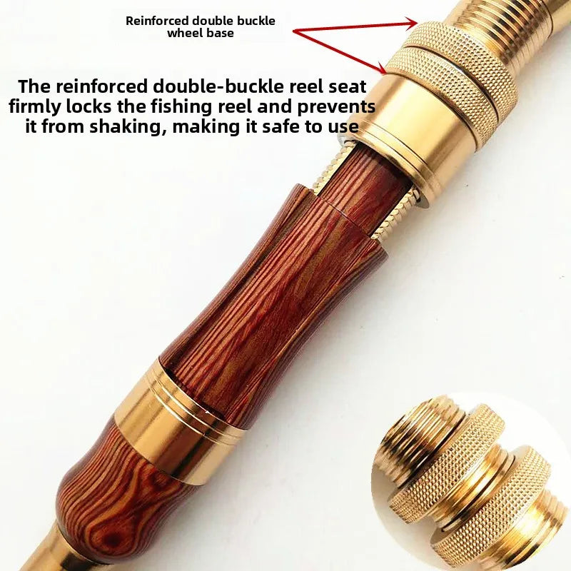 New solid wood raft, fishing rod wheel, bridge raft, titanium alloy fiberglass carbon hand-held fishing rod