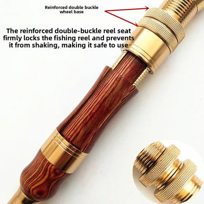 New solid wood raft, fishing rod wheel, bridge raft, titanium alloy fiberglass carbon hand-held fishing rod