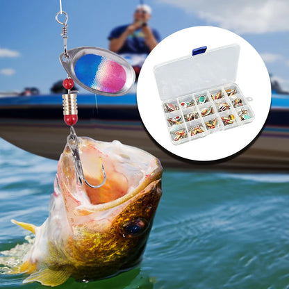 30pcs Metal Spoon Spinner Fishing Lure with Treble Hook Fishing Wobblersr