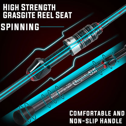 Sougayilang Fishing Rods 2.1m UltraLight Carbon Fiber Casting Rod and Pike Spinning Rod Max Drag 5kg