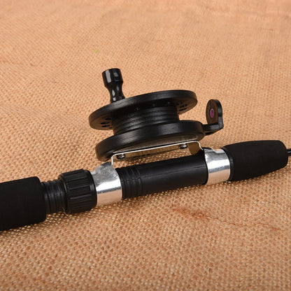 Ice Fishing Rod With Reel Outdoor Folded Mini Feeder Telescopic Spinning Ice Fishing Rod Pole Fishing Reel Wheel Set