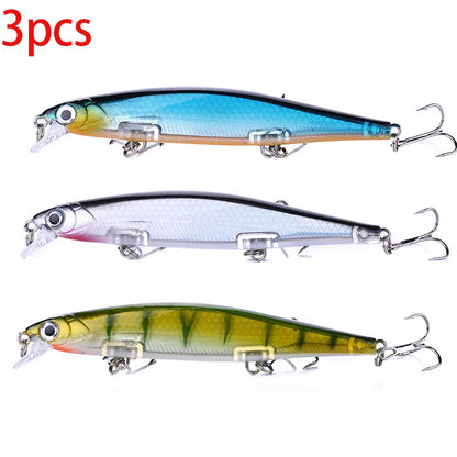 1Pcs Suspended Sinking Wobbler Minnow Laser Fishing lure 11cm 13g
