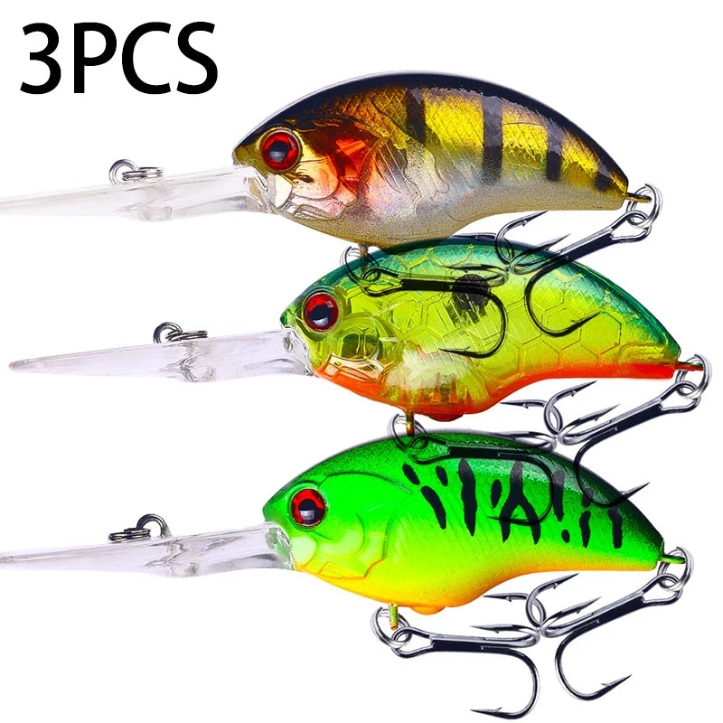 13G 9CM Fishing Lures Crankbait Minnow Bass Treble Hooks Swim Hard Lure Baits Wobbler