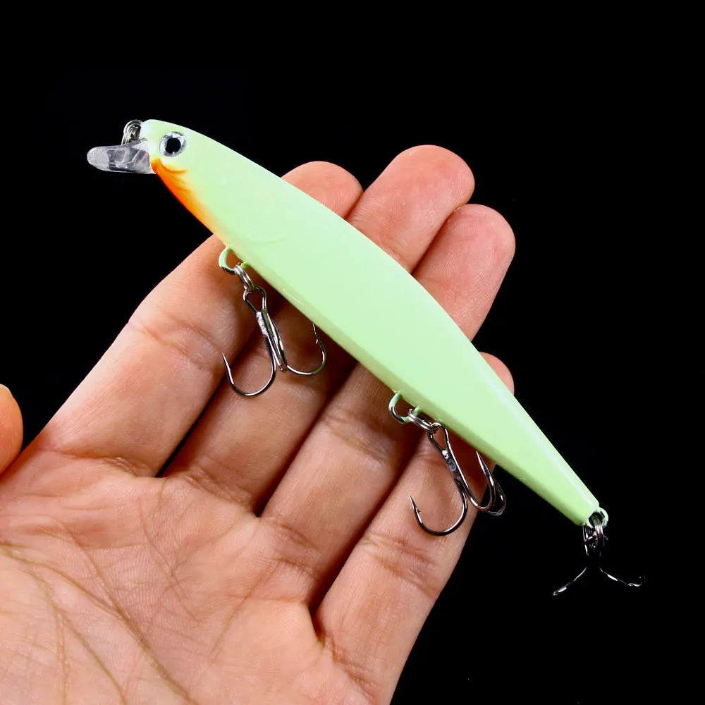 1Pcs Suspended Sinking Wobbler Minnow Laser Fishing lure 11cm 13g