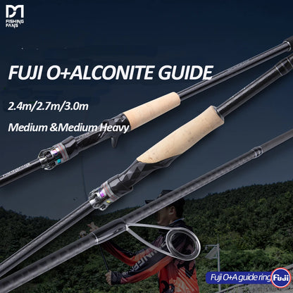FISHINGFANS 30+40T High Carbon Fiber M MH Fishing Rod Fuji O+ Alconite Guide Cork handle spinning casting fishing rodA