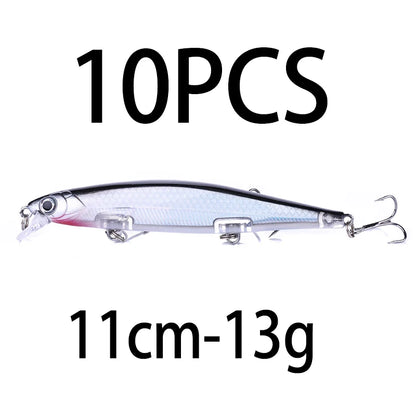 1Pcs Suspended Sinking Wobbler Minnow Laser Fishing lure 11cm 13g