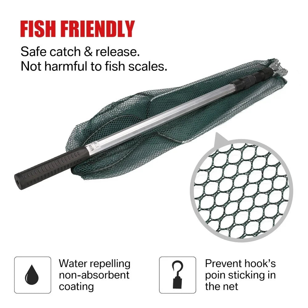 Telescopic Folding Fishing Landing Net 190CM Pole Collapsible Extensible Aluminum long Handle