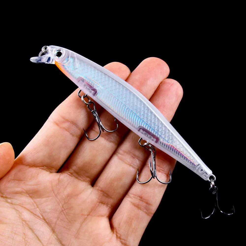 1Pcs Suspended Sinking Wobbler Minnow Laser Fishing lure 11cm 13g