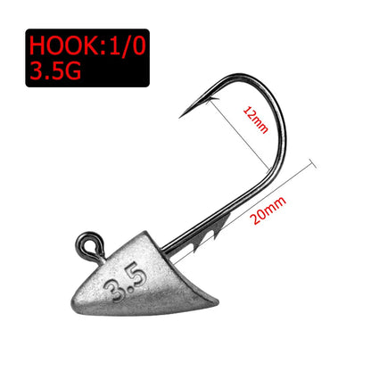 10pcs 2.7g 3.5g 4.2g 5g far casting fishing hook jig head hook ,stand hook for soft worm