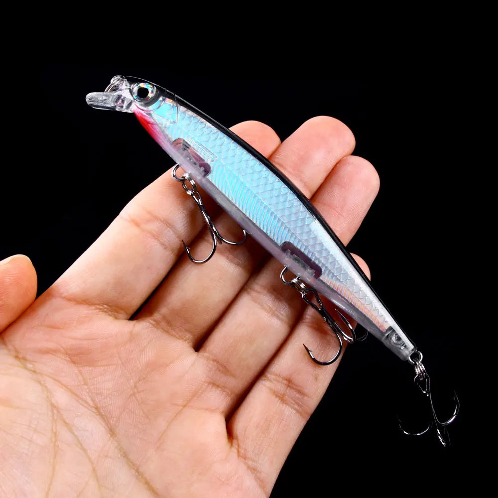 1Pcs Suspended Sinking Wobbler Minnow Laser Fishing lure 11cm 13g