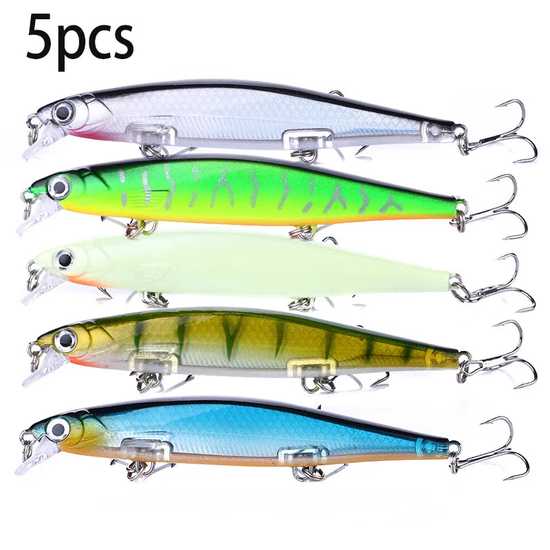1Pcs Suspended Sinking Wobbler Minnow Laser Fishing lure 11cm 13g