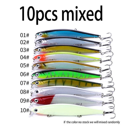 1Pcs Suspended Sinking Wobbler Minnow Laser Fishing lure 11cm 13g