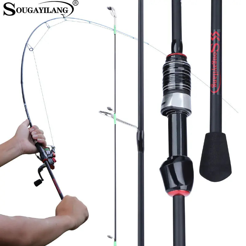 Sougayilang Fishing Rods 2.1m UltraLight Carbon Fiber Casting Rod and Pike Spinning Rod Max Drag 5kg