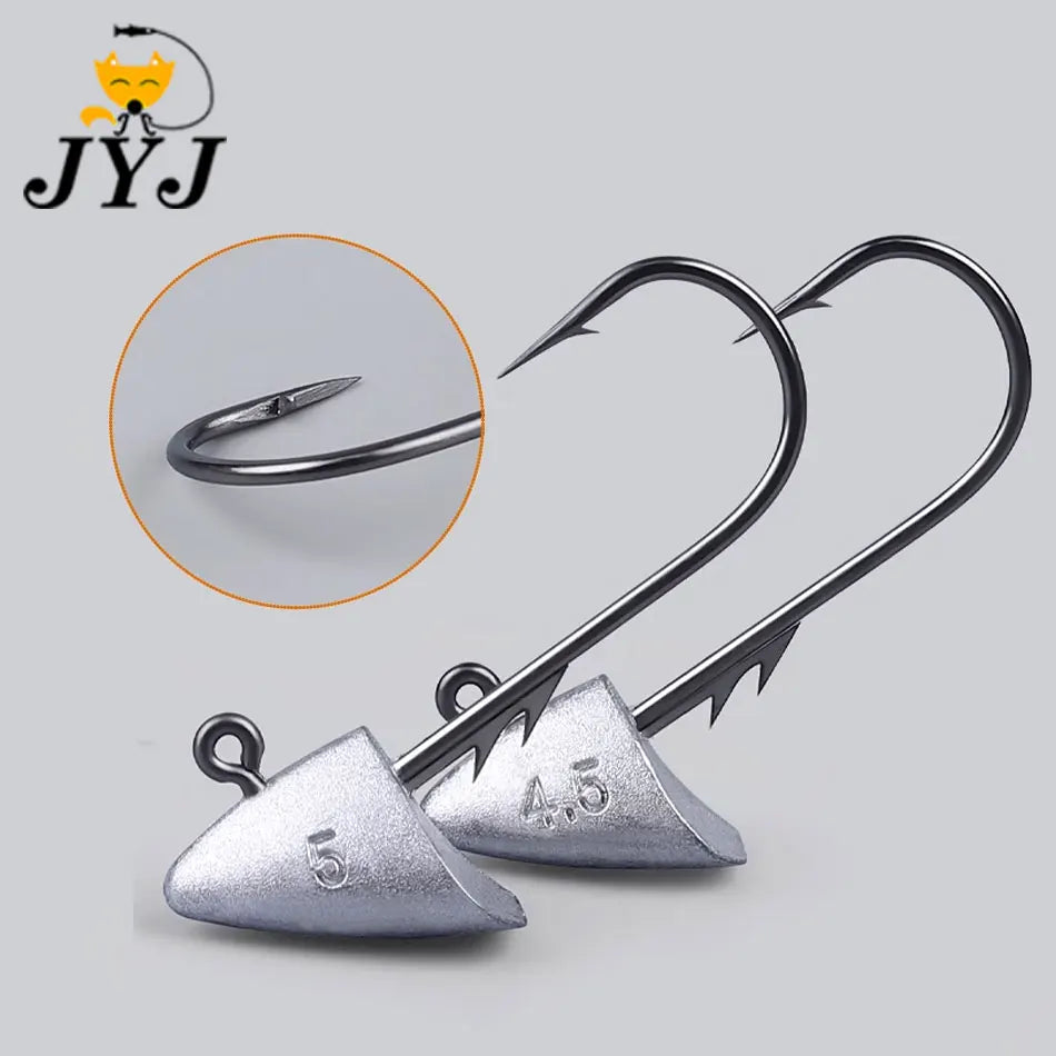 10pcs 2.7g 3.5g 4.2g 5g far casting fishing hook jig head hook ,stand hook for soft worm