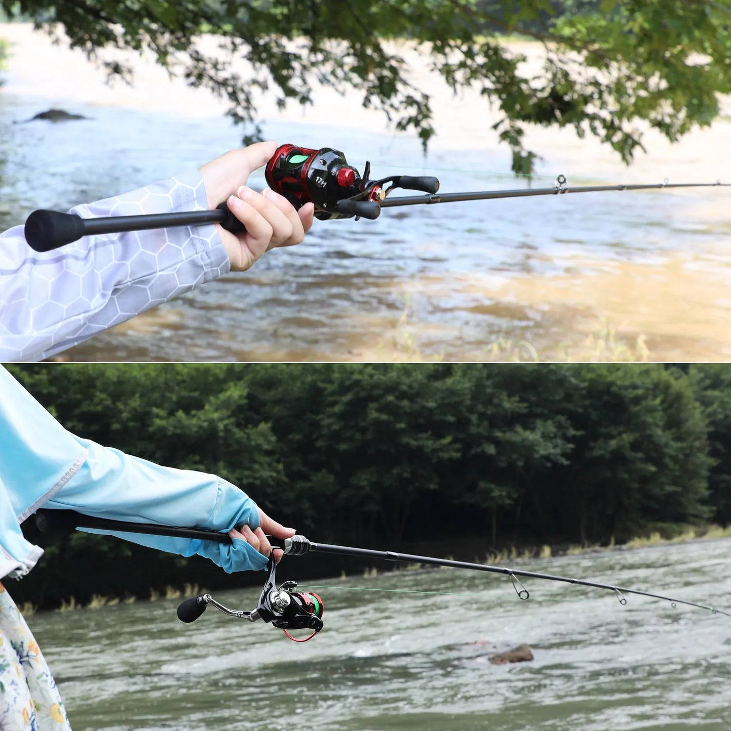 Sougayilang Fishing Rods 2.1m UltraLight Carbon Fiber Casting Rod and Pike Spinning Rod Max Drag 5kg