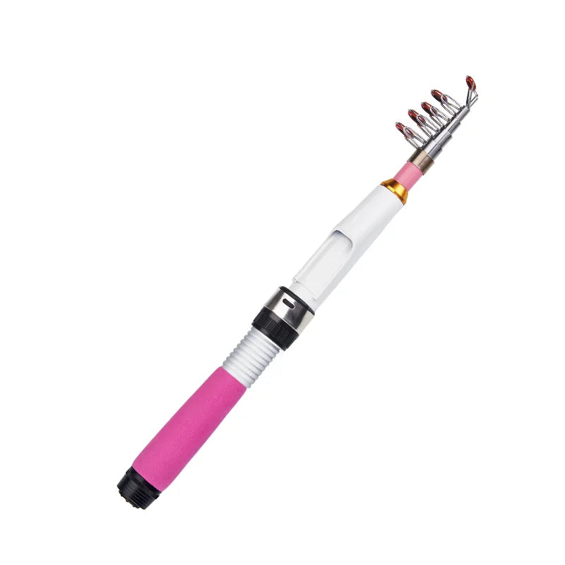 DEUKIO Mini Fishing Pole Combo With Short Telescopic Fishing Rod And Spinning Reel Baits Travel Pole Set for Children Beginner