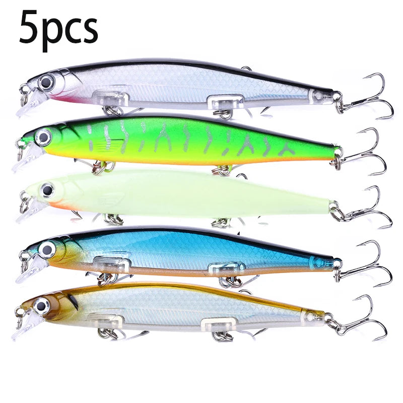 1Pcs Suspended Sinking Wobbler Minnow Laser Fishing lure 11cm 13g