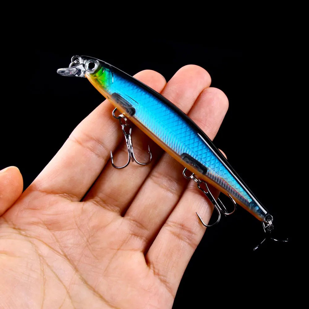 1Pcs Suspended Sinking Wobbler Minnow Laser Fishing lure 11cm 13g