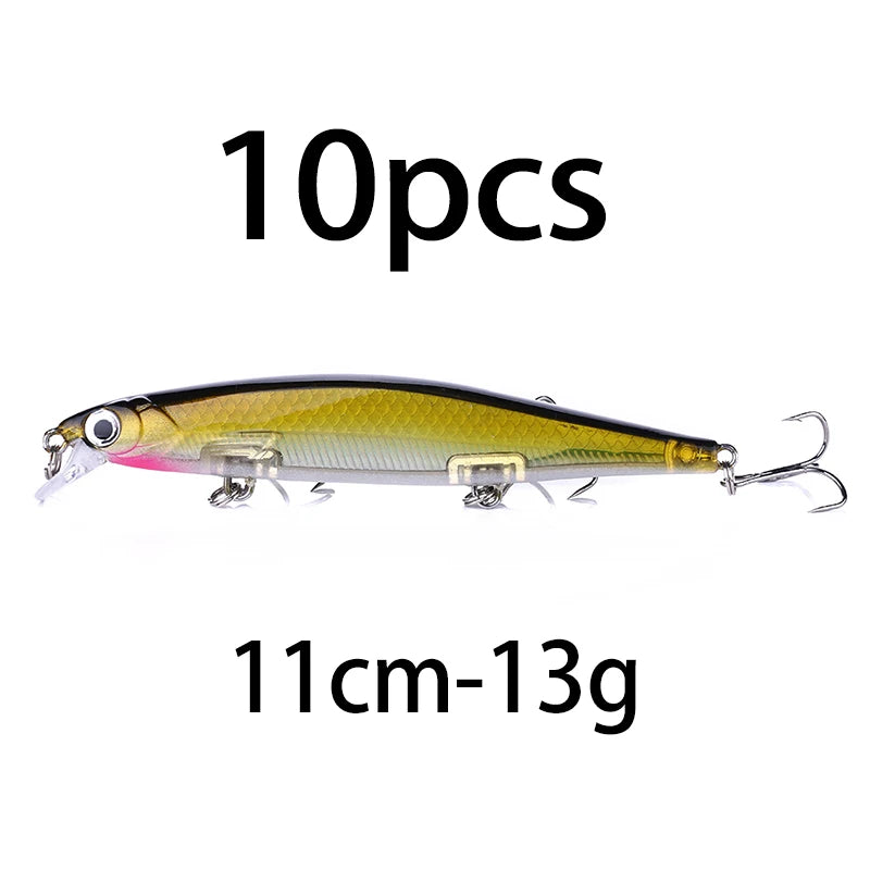 1Pcs Suspended Sinking Wobbler Minnow Laser Fishing lure 11cm 13g