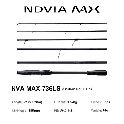 PURELURE NEW NDVIA MAX Ajing And Eging Tubular Tip 8FT 8.3FT 8.6FT 1.2-10G Soft Lure And EGI F/MF Action Perch Pike Zander Squid