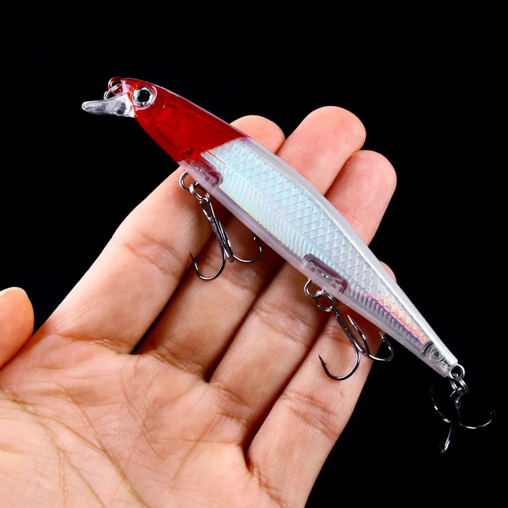 1Pcs Suspended Sinking Wobbler Minnow Laser Fishing lure 11cm 13g
