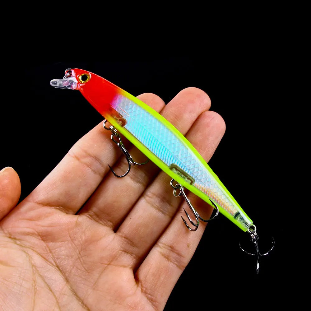 1Pcs Suspended Sinking Wobbler Minnow Laser Fishing lure 11cm 13g