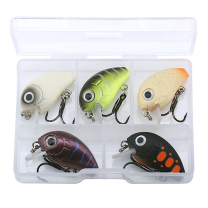 GOBASS 5pcs Mini Fish Bass Fishing Lure Set 3cm 1.5g Mini Artificial Baits