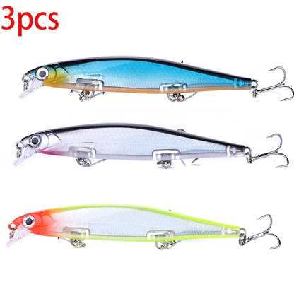 1Pcs Suspended Sinking Wobbler Minnow Laser Fishing lure 11cm 13g