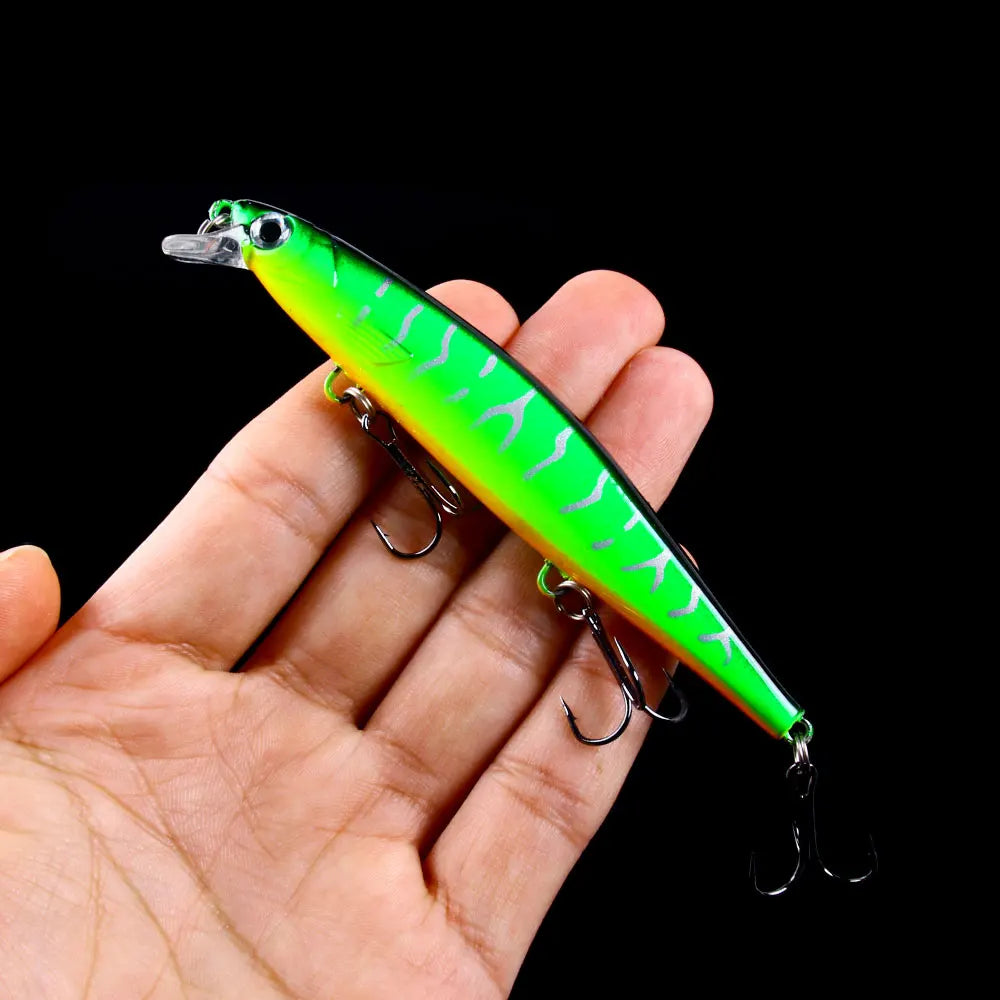 1Pcs Suspended Sinking Wobbler Minnow Laser Fishing lure 11cm 13g