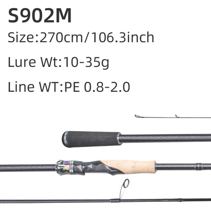 FISHINGFANS 30+40T High Carbon Fiber M MH Fishing Rod Fuji O+ Alconite Guide Cork handle spinning casting fishing rodA