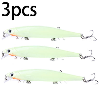 1Pcs Suspended Sinking Wobbler Minnow Laser Fishing lure 11cm 13g