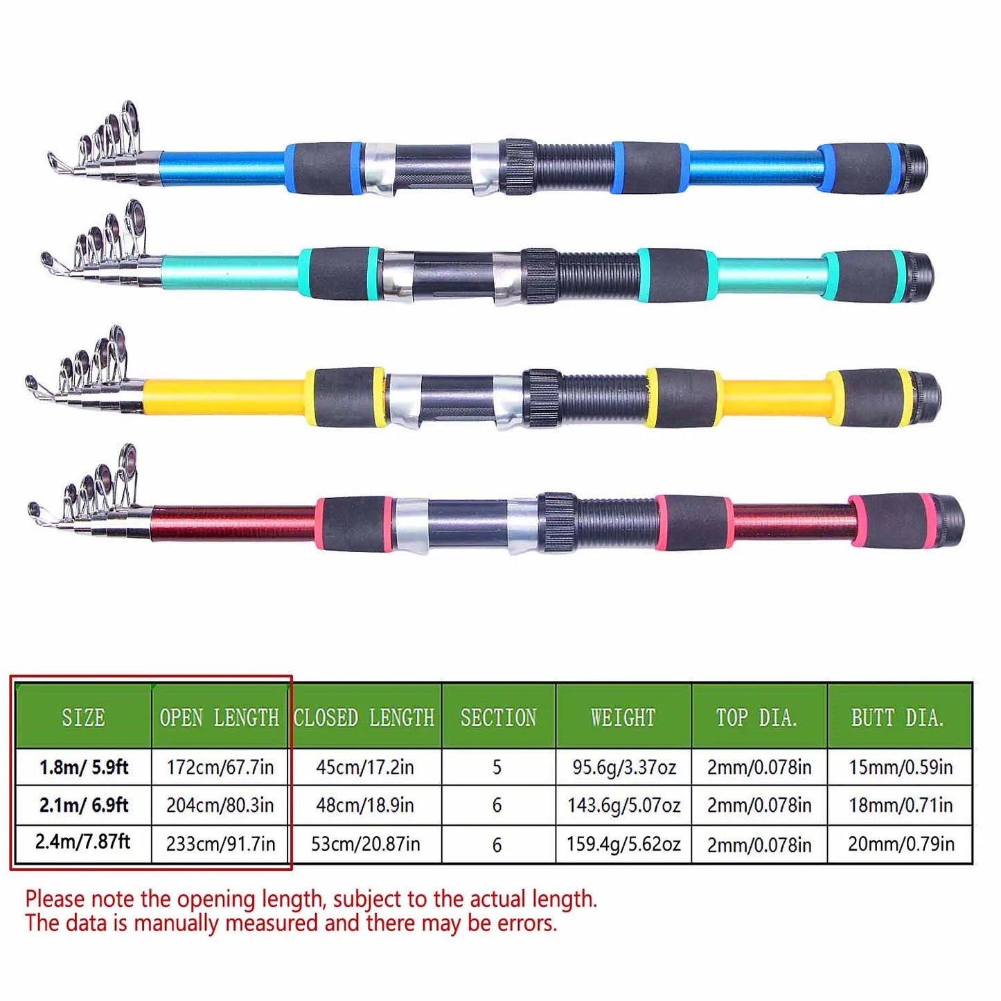 SantaKing 1.8M 2.1M 2.4M Telescopic Fishing Rod Portable Spinning Fishing Rods Fishing Poles