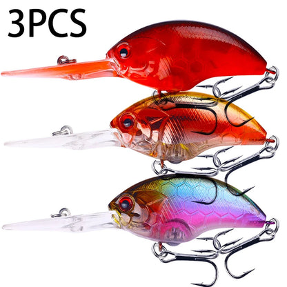 13G 9CM Fishing Lures Crankbait Minnow Bass Treble Hooks Swim Hard Lure Baits Wobbler