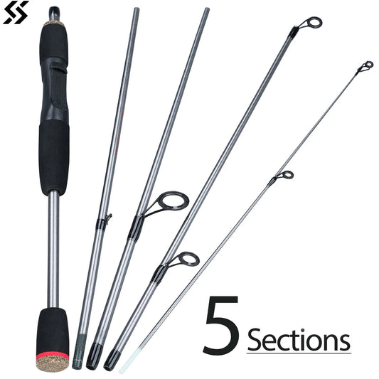 Sougayilang 5 Section Spinning Casting Fishing Rod 1.8M Strong and Lightweight Poles for Travel Freshwater Fishing Pesca