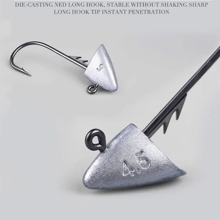 10pcs 2.7g 3.5g 4.2g 5g far casting fishing hook jig head hook ,stand hook for soft worm