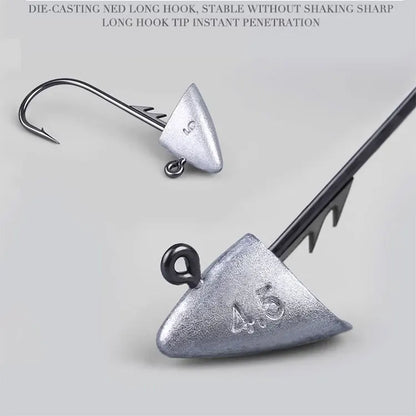 10pcs 2.7g 3.5g 4.2g 5g far casting fishing hook jig head hook ,stand hook for soft worm