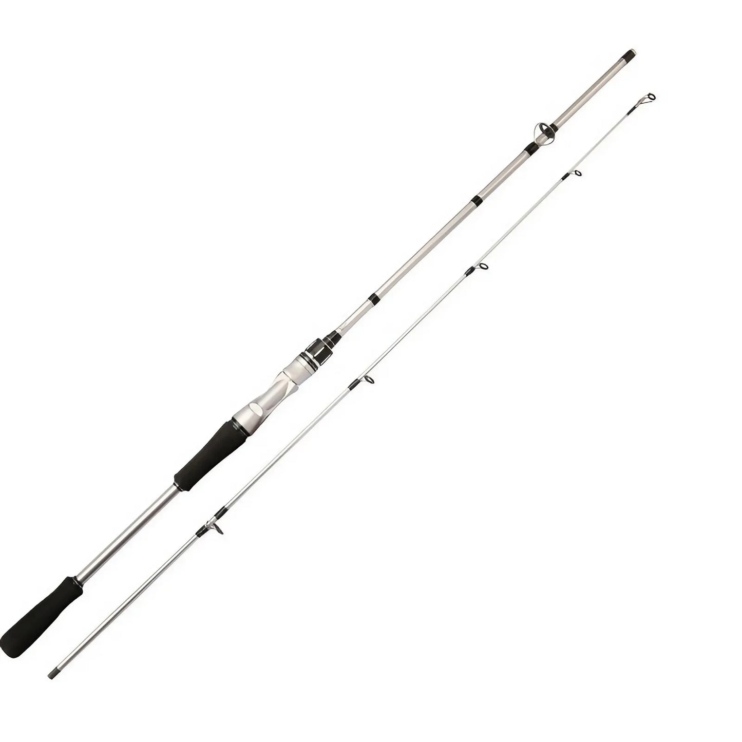 180cm/ 70.86inch-Silvery Carbon Fiber Lure Fishing Rod-M Tuning, Medium-Fast Speed